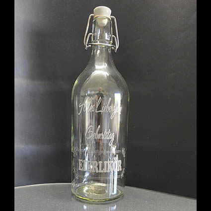 Glas Flasche mit Verschluss, 1ltr